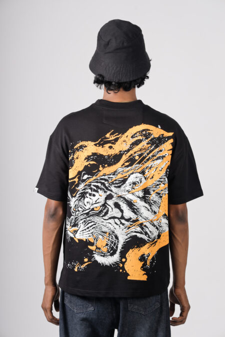 Rage Of The Wild Men's Mid Night Black Men's Oversized T-Shirt
