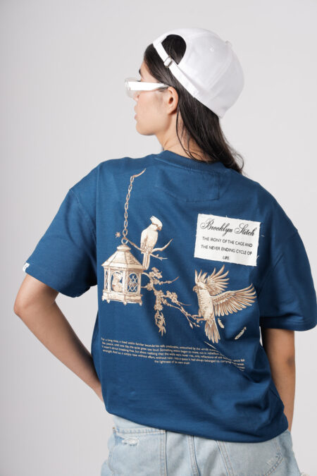 Brooklyn Stitch Women’s Unbound Flight Heritage Blue Oversized T-Shirt
