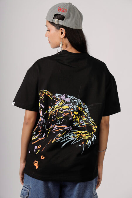 Mid Night Black Panther Edition Women's Oversized T-shirt